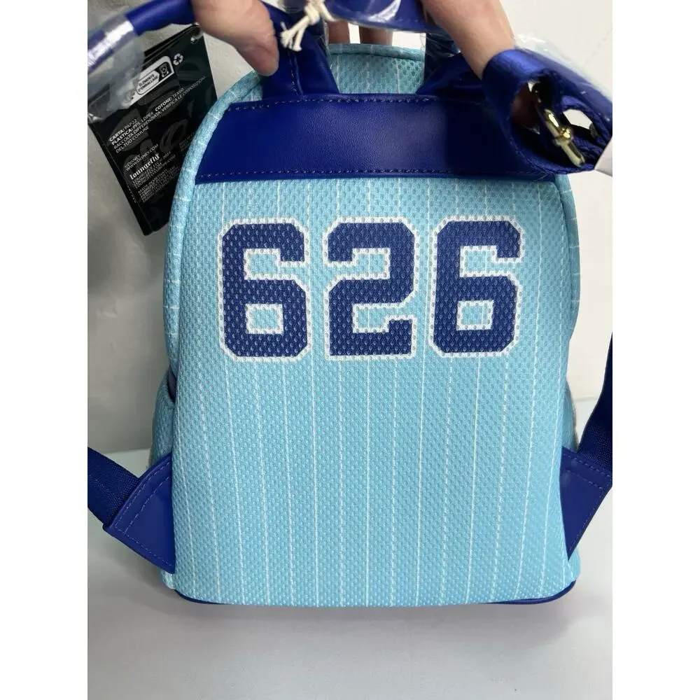 New Loungefly Team Stitch 626 Jersey Series Mini Cosplay Blue Backpack - Picture 7 of 11